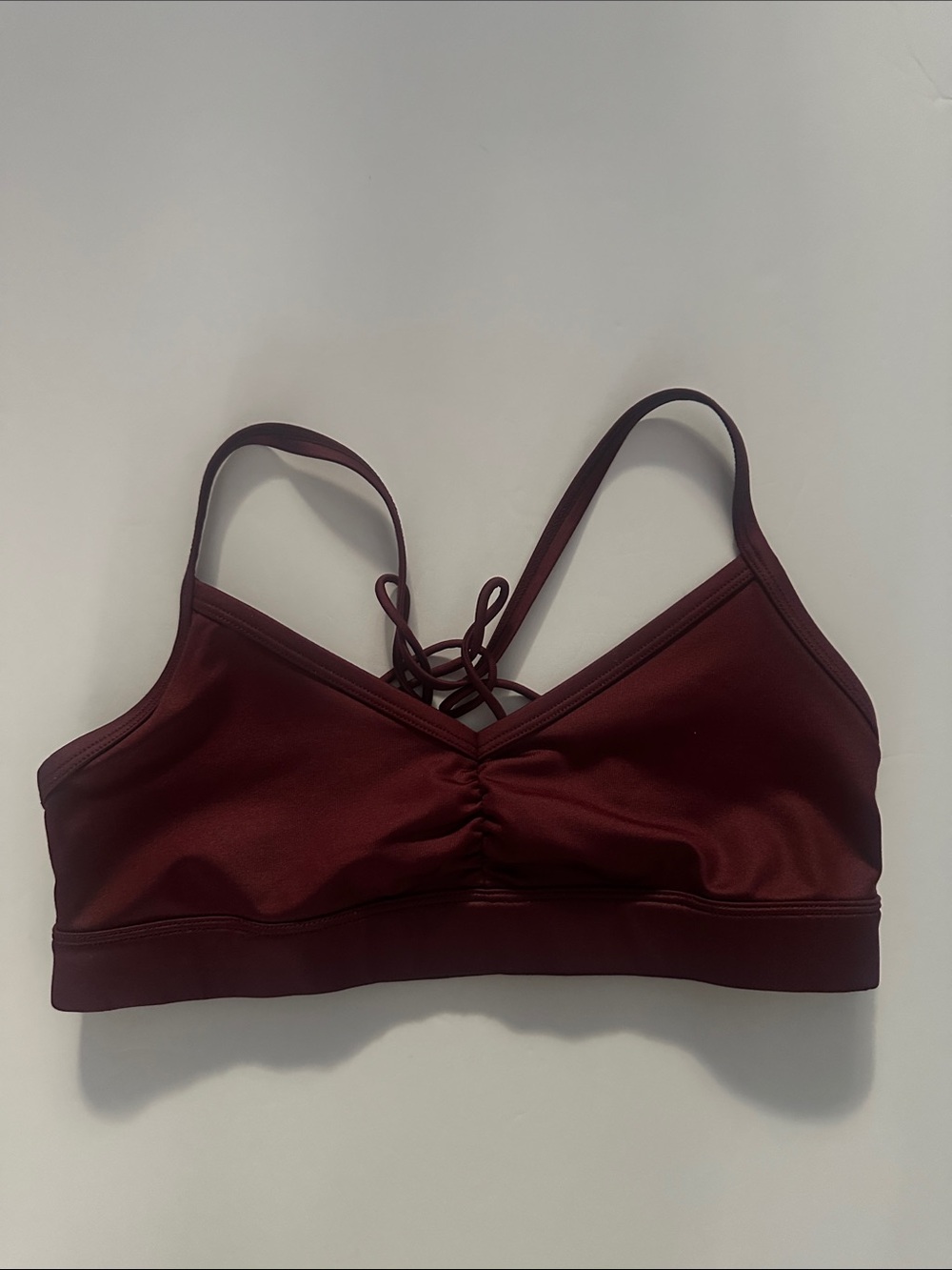 ALO Yoga Burgundy Lace-Up Sports Bralette